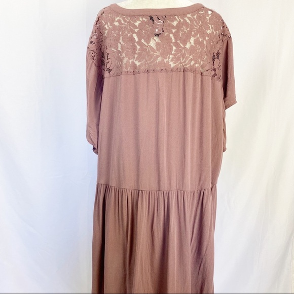 Torrid Lace Inset Purple Button Down Empire Top - Picture 4 of 6